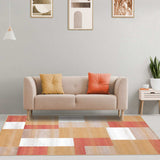 5' X 8' Terra Cotta Patchwork Power Loom Stain Resistant Area Rug - Homeroots - Flyclothing LLC