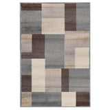 7' X 9' Grey Patchwork Power Loom Stain Resistant Area Rug - Homeroots - Flyclothing LLC