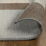 8' Square Grey Square Patchwork Power Loom Stain Resistant Area Rug - Homeroots - Flyclothing LLC