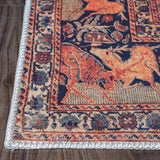 8' Brown Medallion Power Loom Runner Rug - Homeroots