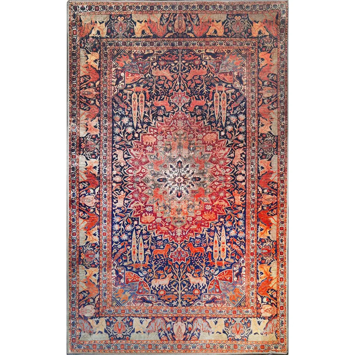 5' X 8' Brown Medallion Stain Resistant Area Rug - Homeroots - Flyclothing LLC