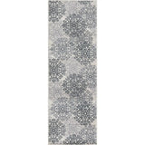 8' Oatmeal And Gray Medallion Power Loom Stain Resistant Runner Rug - Homeroots - Flyclothing LLC