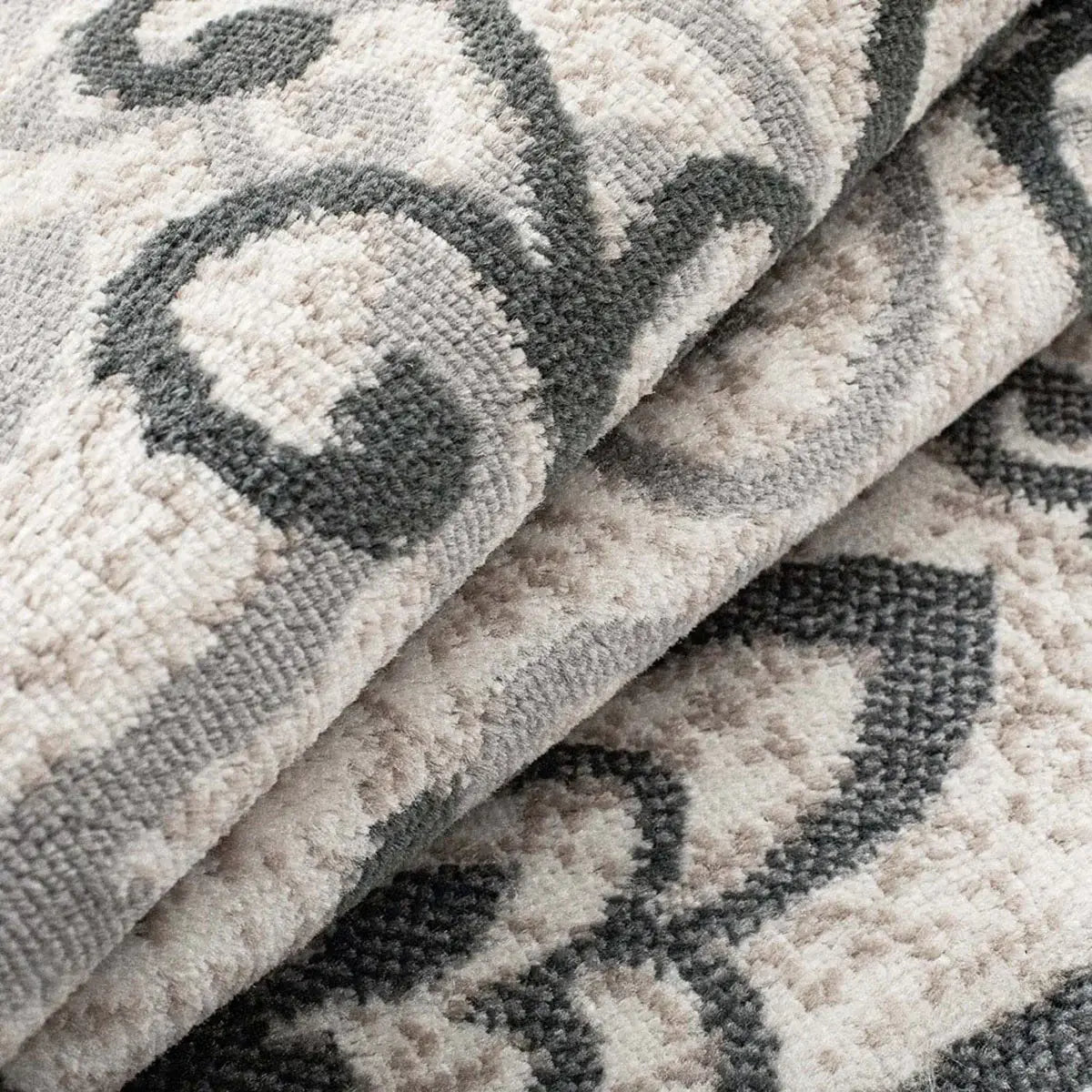 8' Oatmeal And Gray Medallion Power Loom Stain Resistant Runner Rug - Homeroots - Flyclothing LLC