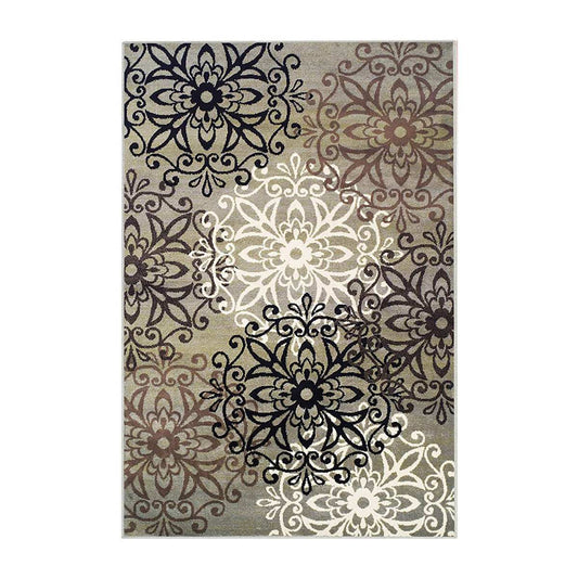 2' X 3' Blue And Gray Medallion Power Loom Stain Resistant Area Rug - Homeroots - Flyclothing LLC
