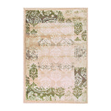 2' X 3' Beige Damask Power Loom Distressed Stain Resistant Area Rug - Homeroots