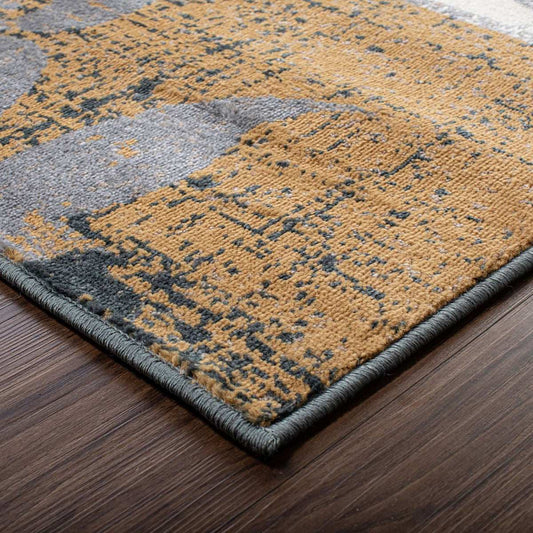 10' Beige And Gray Floral Power Loom Distressed Stain Resistant Runner Rug - Homeroots - Flyclothing LLC