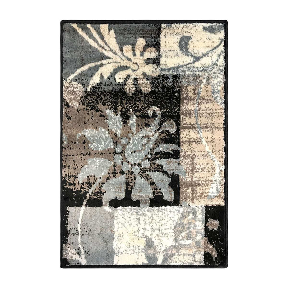 2' X 3' Beige And Gray Floral Power Loom Distressed Stain Resistant Area Rug - Homeroots - Flyclothing LLC
