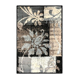 2' X 3' Beige And Gray Floral Power Loom Distressed Stain Resistant Area Rug - Homeroots