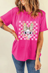Rabbit Graphic Round Neck Short Sleeve T-Shirt - Trendsi - Flyclothing LLC