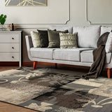 6' X 9' Beige And Gray Floral Power Loom Distressed Stain Resistant Area Rug - Homeroots - Flyclothing LLC