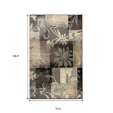 6' X 9' Beige And Gray Floral Power Loom Distressed Stain Resistant Area Rug - Homeroots - Flyclothing LLC
