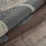 7' X 9' Beige And Gray Floral Power Loom Distressed Stain Resistant Area Rug - Homeroots - Flyclothing LLC