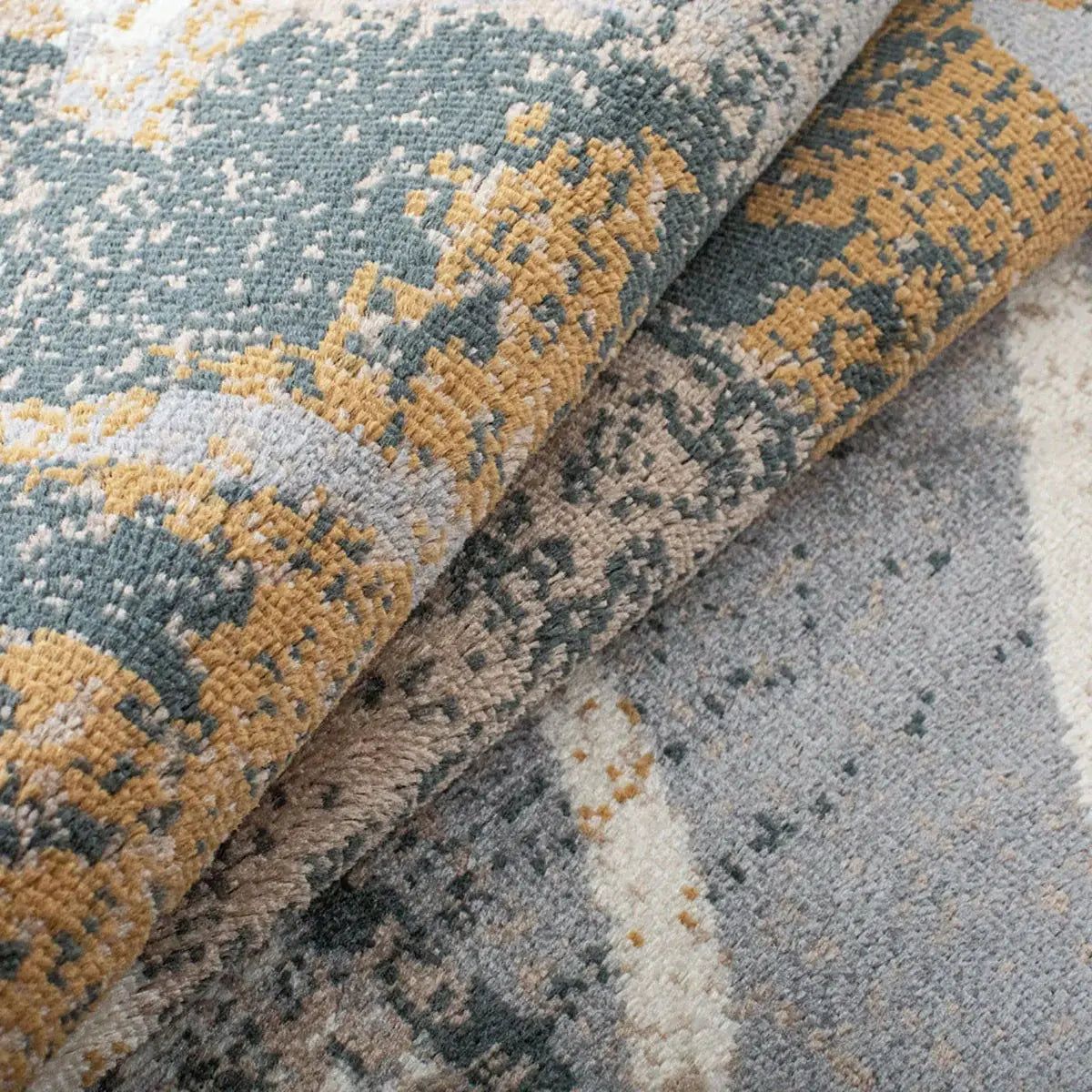 7' X 9' Beige And Gray Floral Power Loom Distressed Stain Resistant Area Rug - Homeroots - Flyclothing LLC