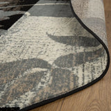 8' Beige Brown and Gray Floral Distressed Round Rug - Homeroots - Flyclothing LLC