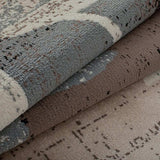 8' X 10' Beige And Gray Floral Power Loom Distressed Stain Resistant Area Rug - Homeroots - Flyclothing LLC