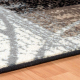 8' X 10' Beige And Gray Floral Power Loom Distressed Stain Resistant Area Rug - Homeroots