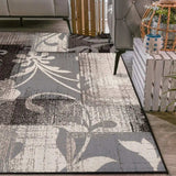 8' X 10' Beige And Gray Floral Power Loom Distressed Stain Resistant Area Rug - Homeroots - Flyclothing LLC