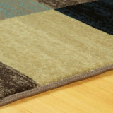 5' X 8' Blue And Teal Geometric Power Loom Stain Resistant Area Rug - Homeroots - Flyclothing LLC