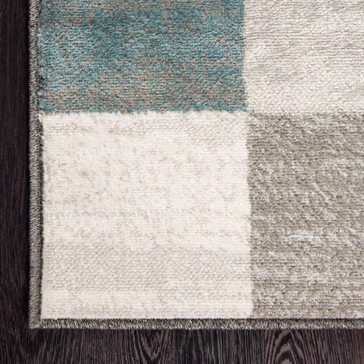 5' X 8' Teal And Gray Geometric Power Loom Stain Resistant Area Rug - Homeroots - Flyclothing LLC