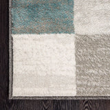 5' X 8' Teal And Gray Geometric Power Loom Stain Resistant Area Rug - Homeroots - Flyclothing LLC