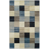 8' X 10' Blue And Teal Geometric Power Loom Stain Resistant Area Rug - Homeroots - Flyclothing LLC