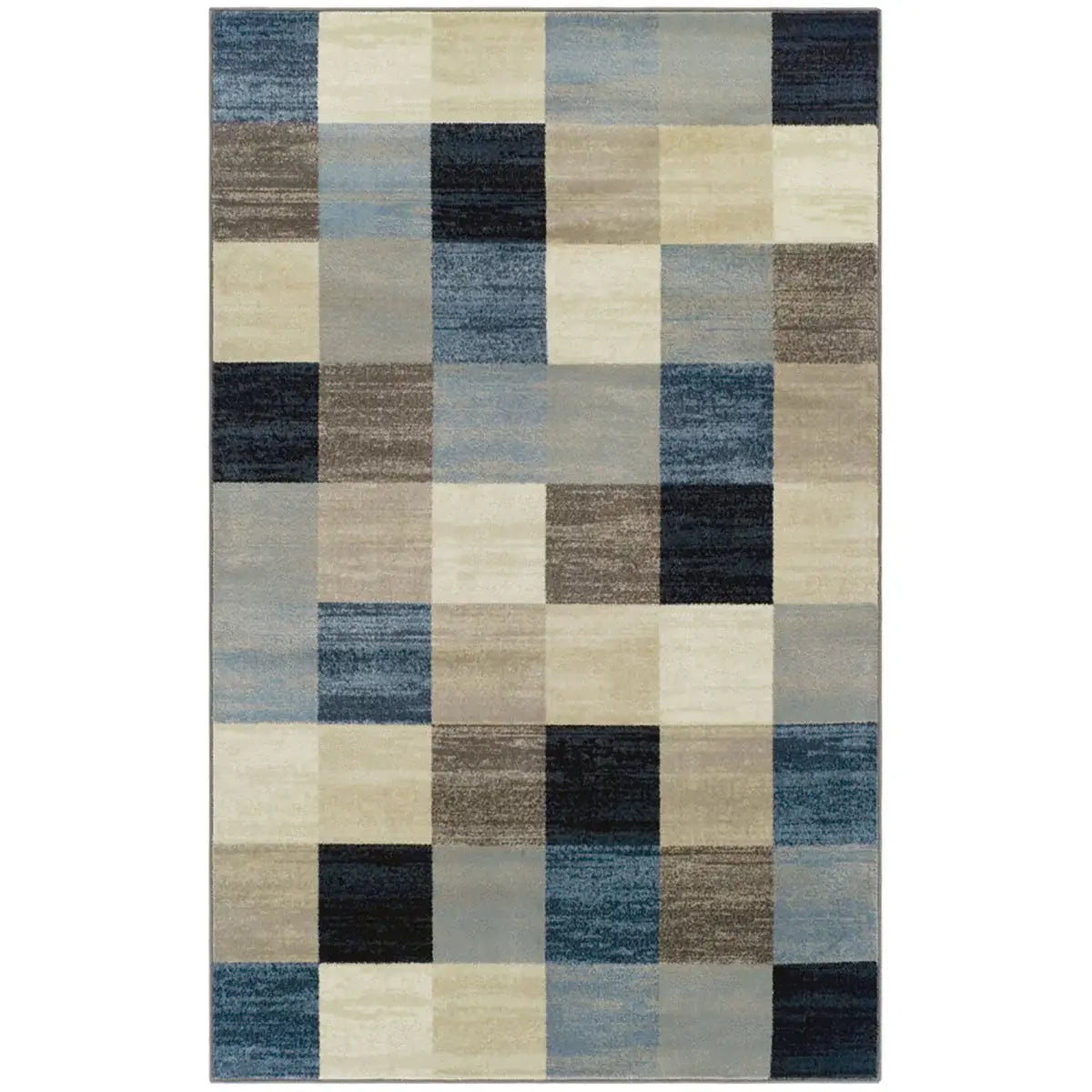 8' X 10' Blue And Teal Geometric Power Loom Stain Resistant Area Rug - Homeroots - Flyclothing LLC