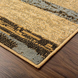 10' Light Blue-Beige Patchwork Power Loom Stain Resistant Runner Rug - Homeroots
