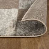 12' Slate Patchwork Power Loom Runner Rug - Homeroots