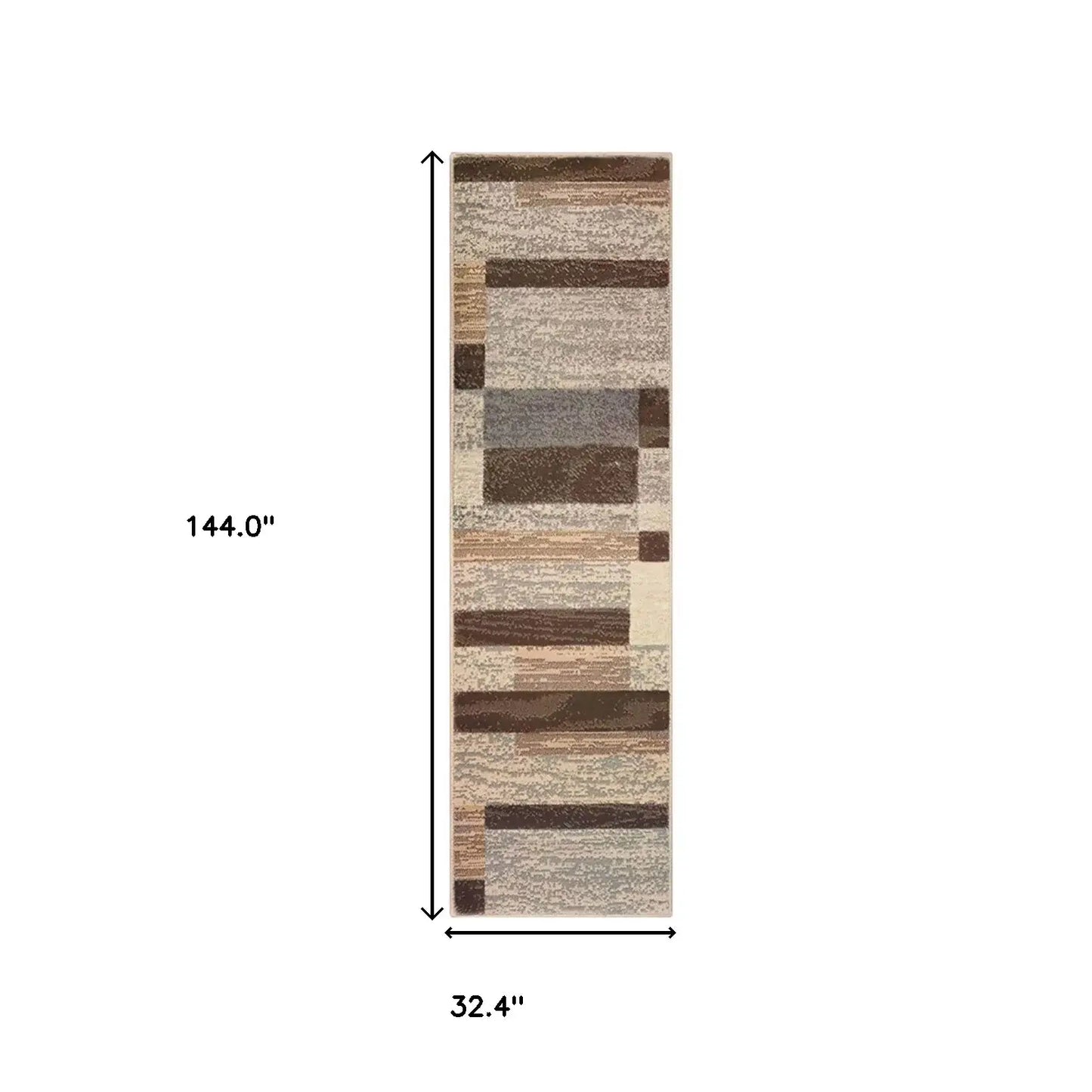12' Slate Patchwork Power Loom Runner Rug - Homeroots - Flyclothing LLC