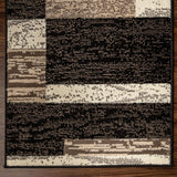 8' Chocolate Patchwork Power Loom Stain Resistant Runner Rug