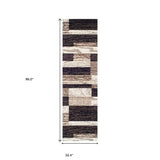 8' Chocolate Patchwork Power Loom Stain Resistant Runner Rug - Homeroots - Flyclothing LLC