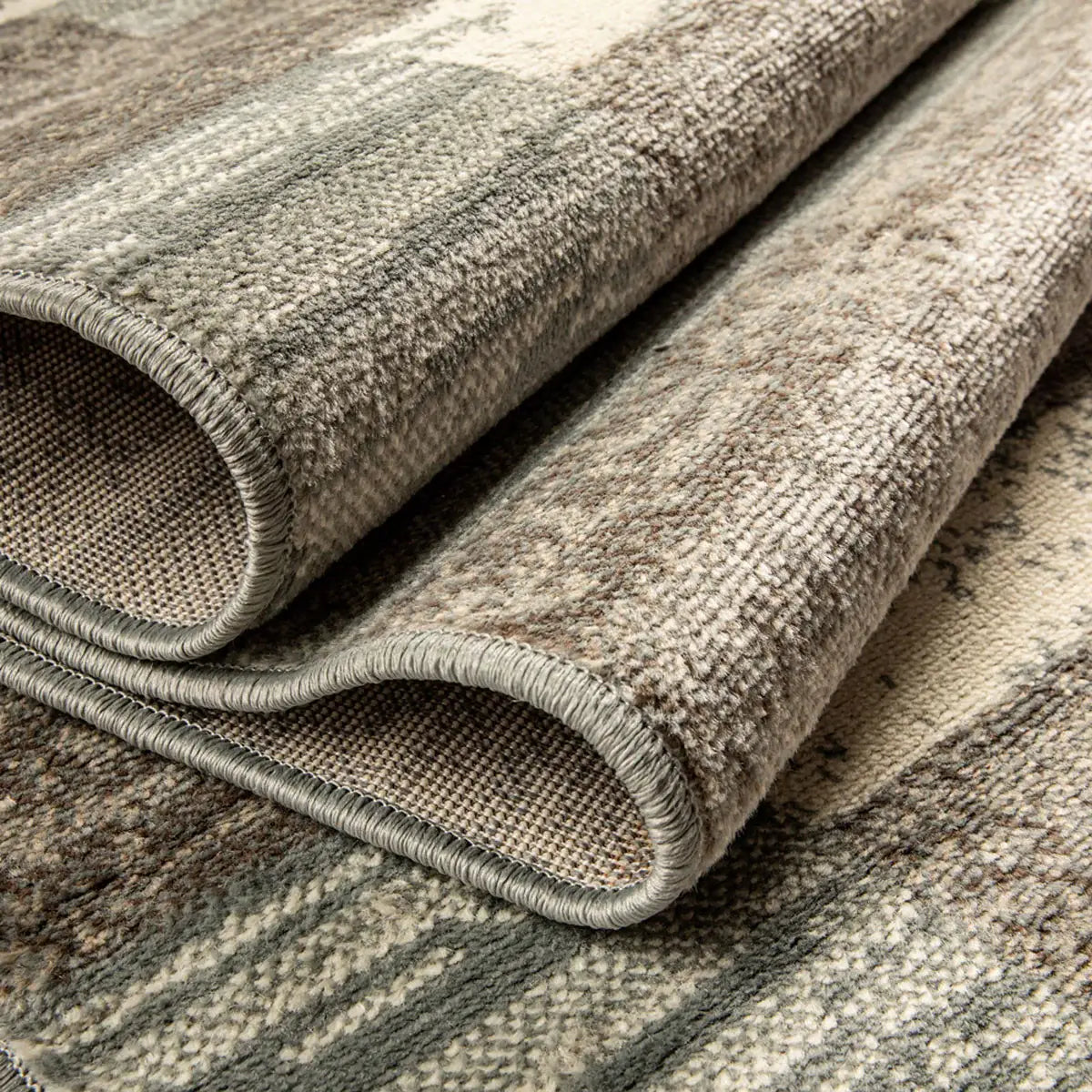 8' Light Blue And Ivory Patchwork Power Loom Stain Resistant Runner Rug - Homeroots - Flyclothing LLC