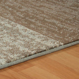 8' Light Blue And Ivory Patchwork Power Loom Stain Resistant Runner Rug - Homeroots