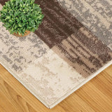 8' Slate Patchwork Power Loom Stain Resistant Runner Rug - Homeroots