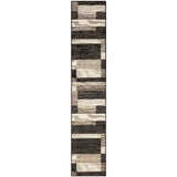 11' Chocolate Patchwork Power Loom Runner Rug - Homeroots