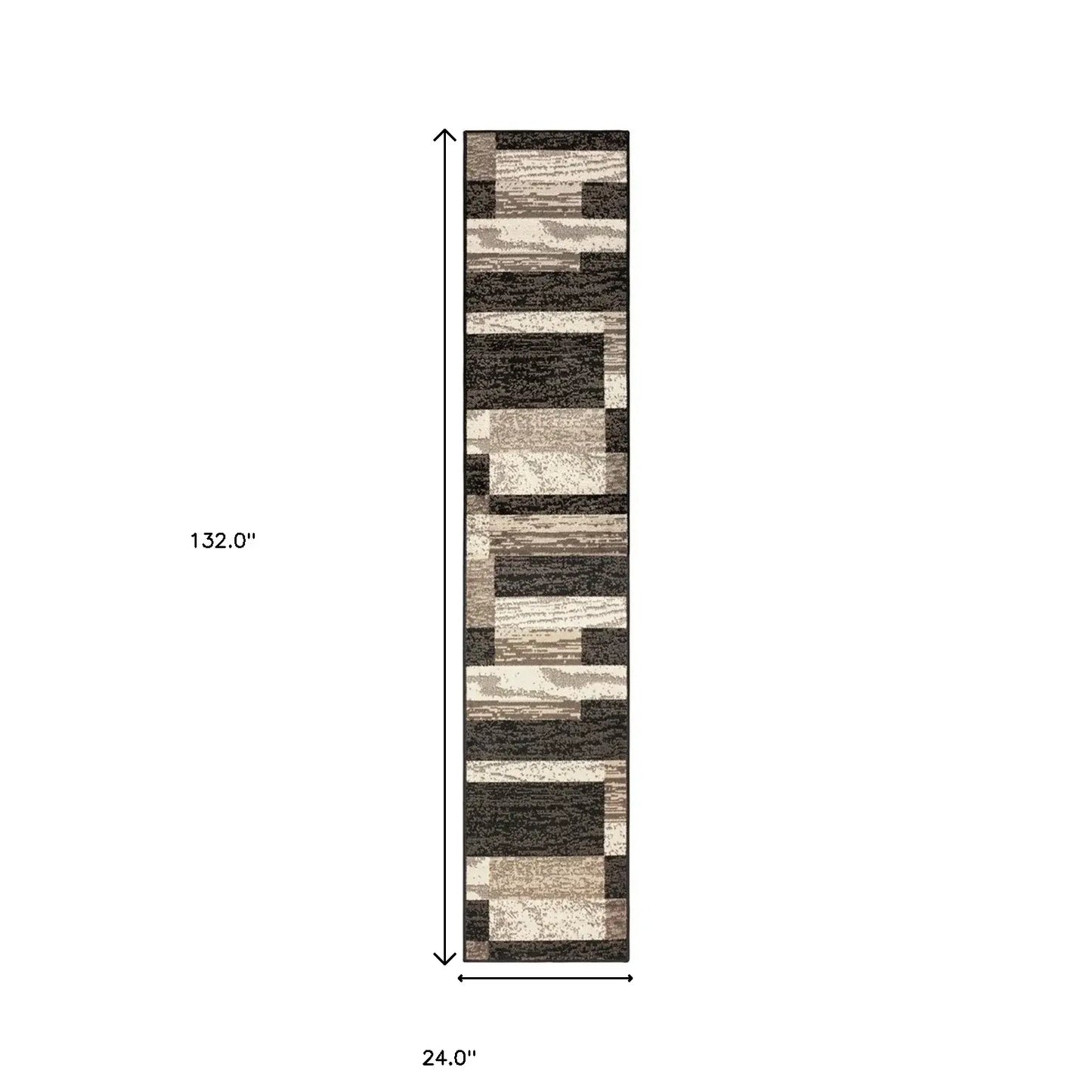 11' Chocolate Patchwork Power Loom Runner Rug - Homeroots - Flyclothing LLC