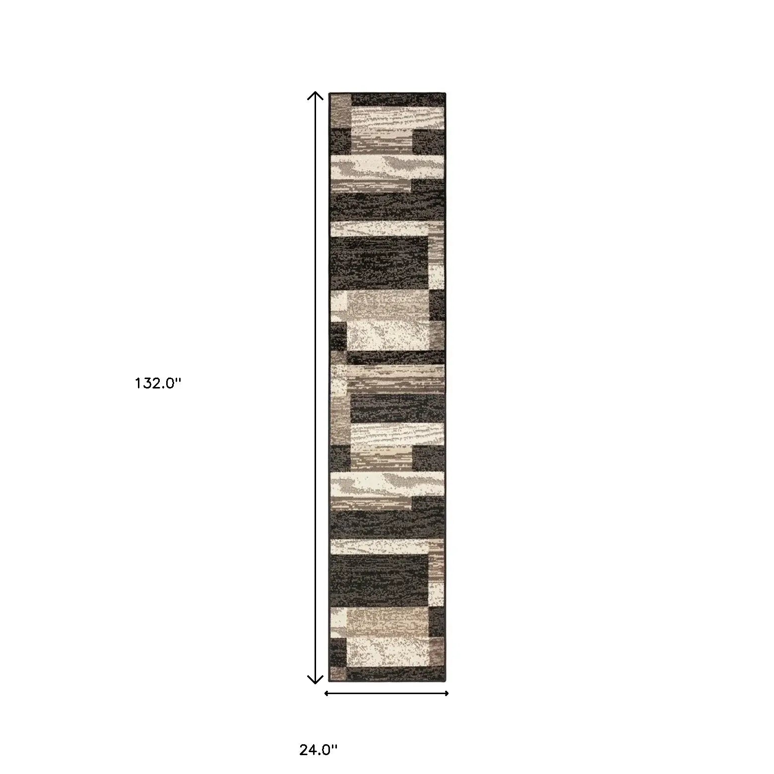 11' Chocolate Patchwork Power Loom Runner Rug - Homeroots - Flyclothing LLC