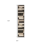 11' Chocolate Patchwork Power Loom Runner Rug - Homeroots