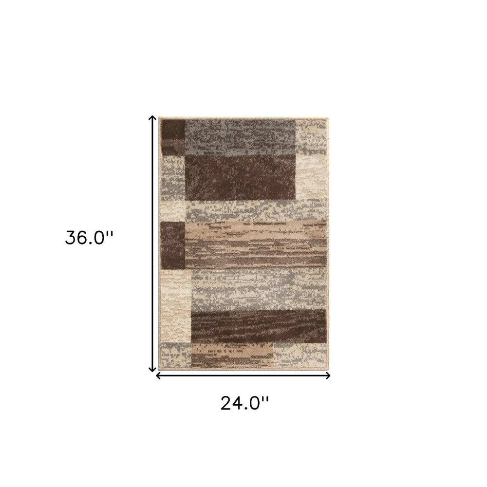 2' X 3' Slate Patchwork Power Loom Stain Resistant Area Rug - Homeroots - Flyclothing LLC