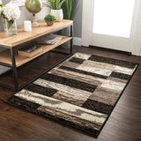 3' X 5' Chocolate Patchwork Power Loom Stain Resistant Area Rug - Homeroots - Flyclothing LLC