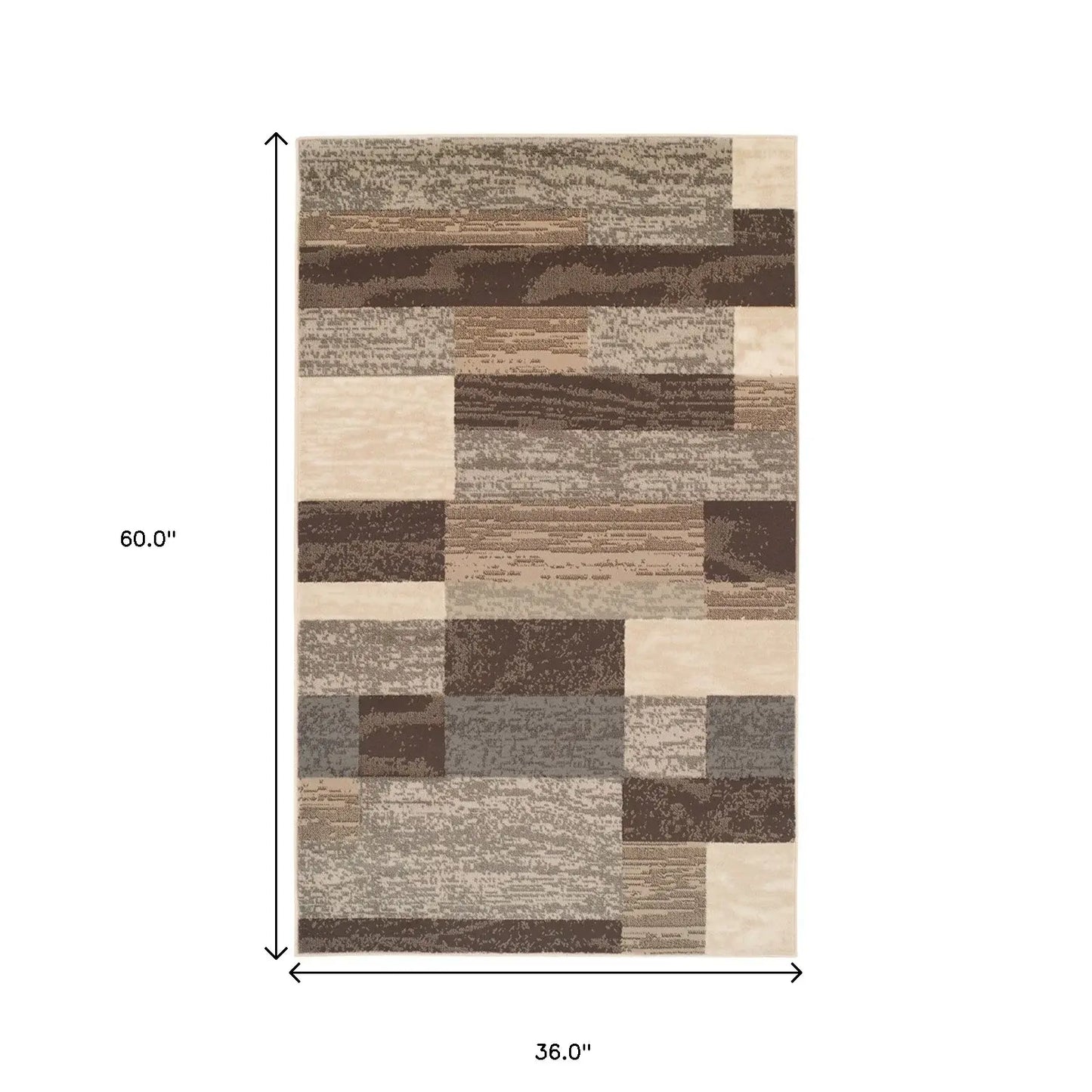 3' X 5' Slate Patchwork Power Loom Stain Resistant Area Rug - Homeroots - Flyclothing LLC