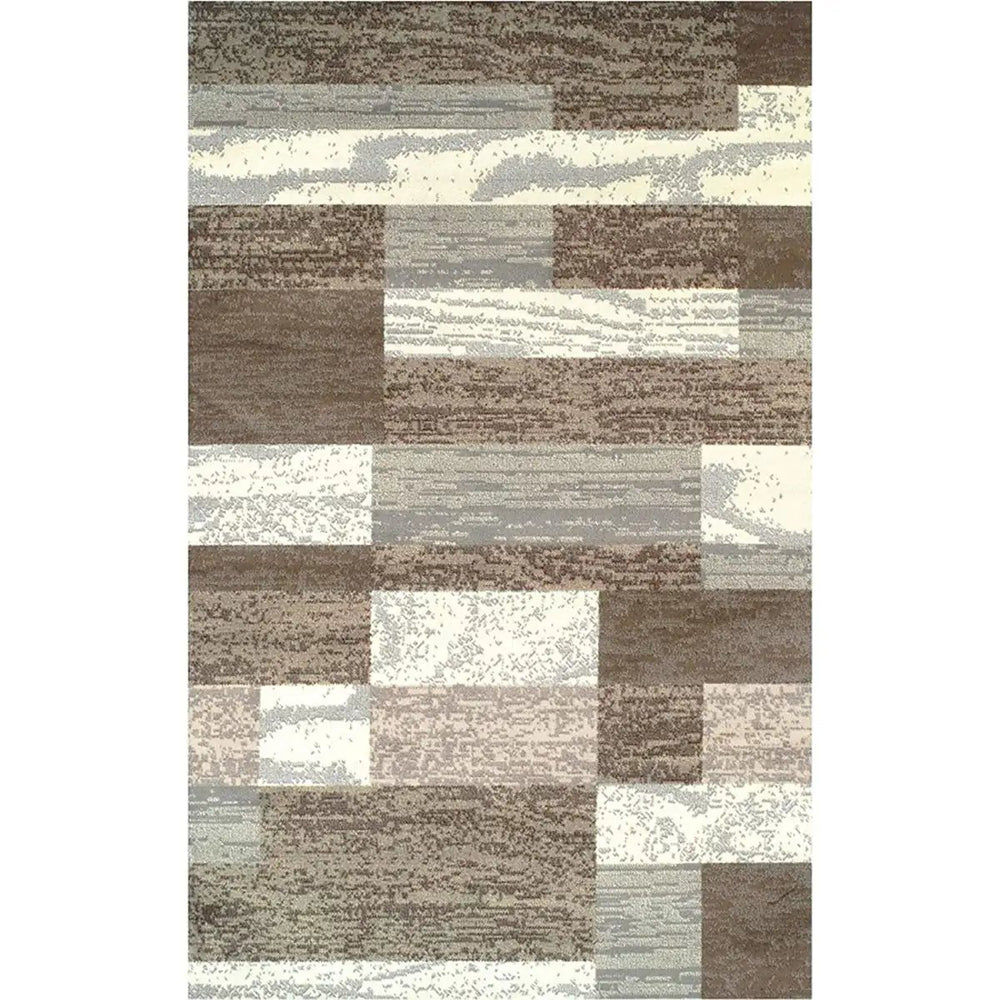 4' X 6' Light Blue And Ivory Patchwork Power Loom Stain Resistant Area Rug - Homeroots