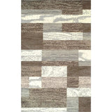 4' X 6' Light Blue And Ivory Patchwork Power Loom Stain Resistant Area Rug - Homeroots