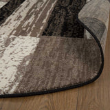5' Round Chocolate Round Patchwork Power Loom Stain Resistant Area Rug - Homeroots