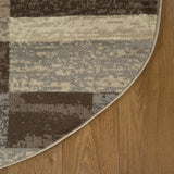 5' Round Slate Round Patchwork Power Loom Stain Resistant Area Rug - Homeroots