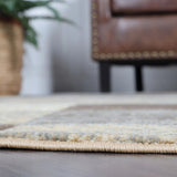 5' Round Slate Round Patchwork Power Loom Stain Resistant Area Rug - Homeroots