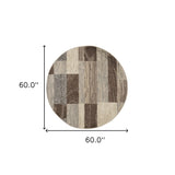 5' Round Slate Round Patchwork Power Loom Stain Resistant Area Rug - Homeroots - Flyclothing LLC