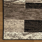5' Square Chocolate Square Patchwork Power Loom Stain Resistant Area Rug - Homeroots - Flyclothing LLC