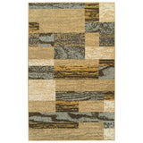 5' X 8' Light Blue And Beige Patchwork Power Loom Stain Resistant Area Rug - Homeroots - Flyclothing LLC