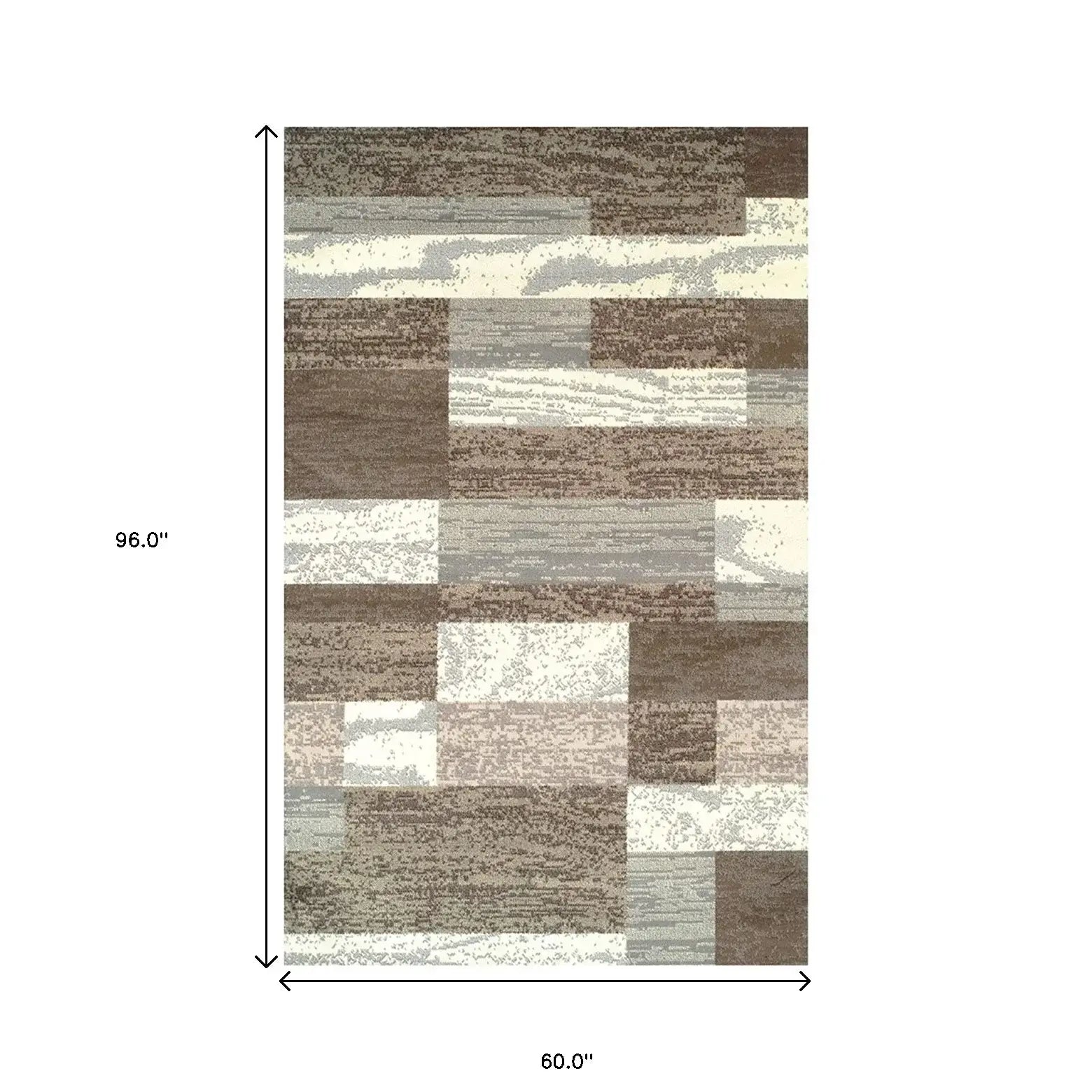 5' X 8' Light Blue And Ivory Patchwork Power Loom Stain Resistant Area Rug - Homeroots - Flyclothing LLC